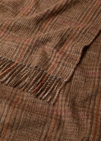 BRUSHED PRINCE OF WALES SCARF ALPACA WOOL