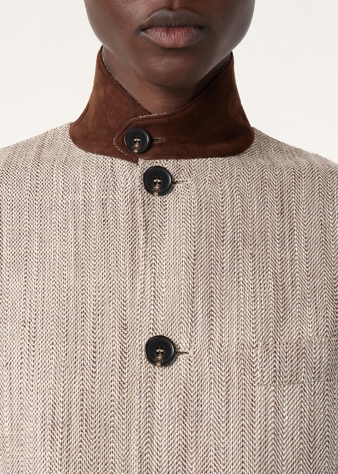 ROADSTER MINI JACKET SILK LINEN CHEVRON_FAQ0521_F6MR_2