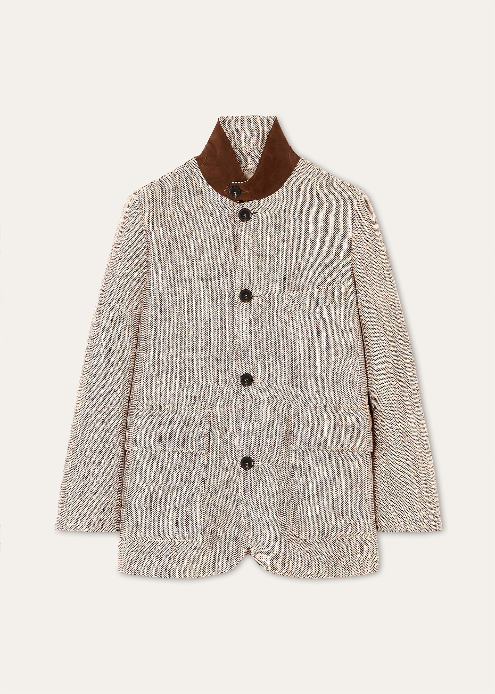 ROADSTER MINI JACKET SILK LINEN CHEVRON