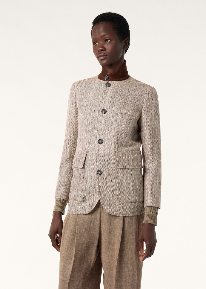 ROADSTER MINI JACKET SILK LINEN CHEVRON_FAQ0521_F6MR_3