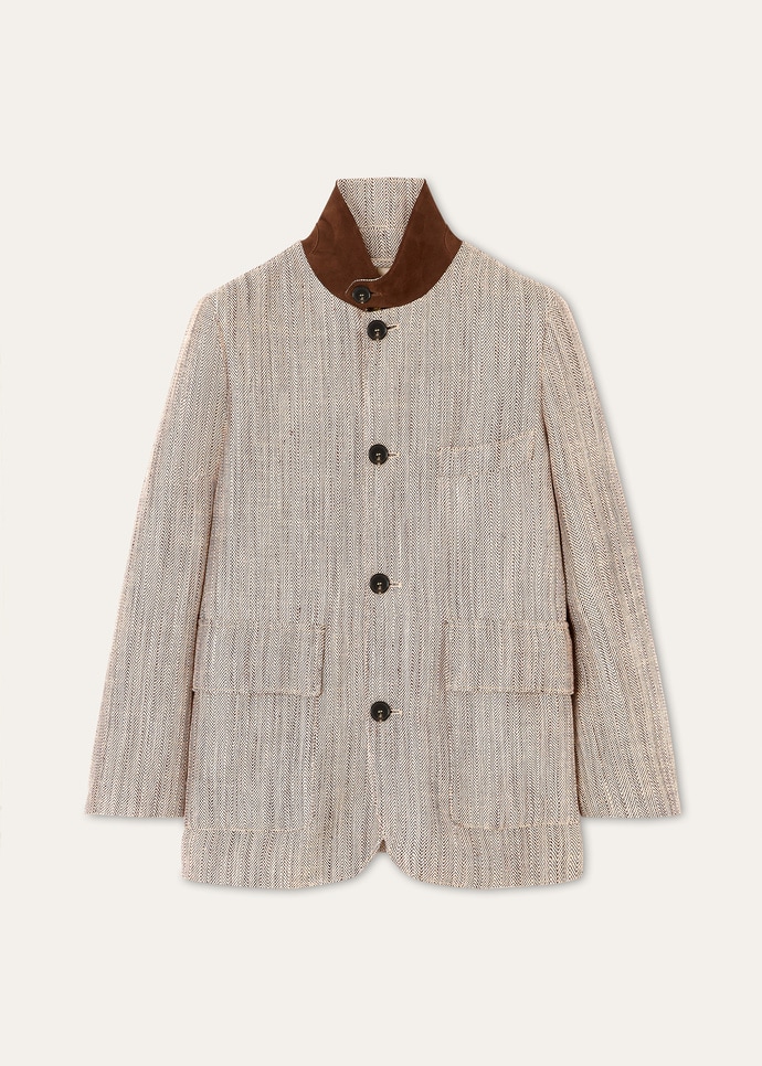 ROADSTER MINI JACKET SILK LINEN CHEVRON_FAQ0521_F6MR_5