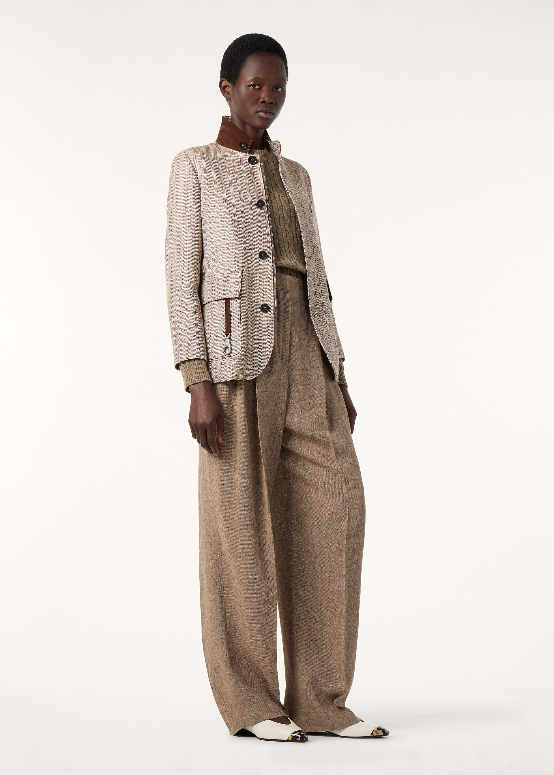 ROADSTER MINI JACKET SILK LINEN CHEVRON