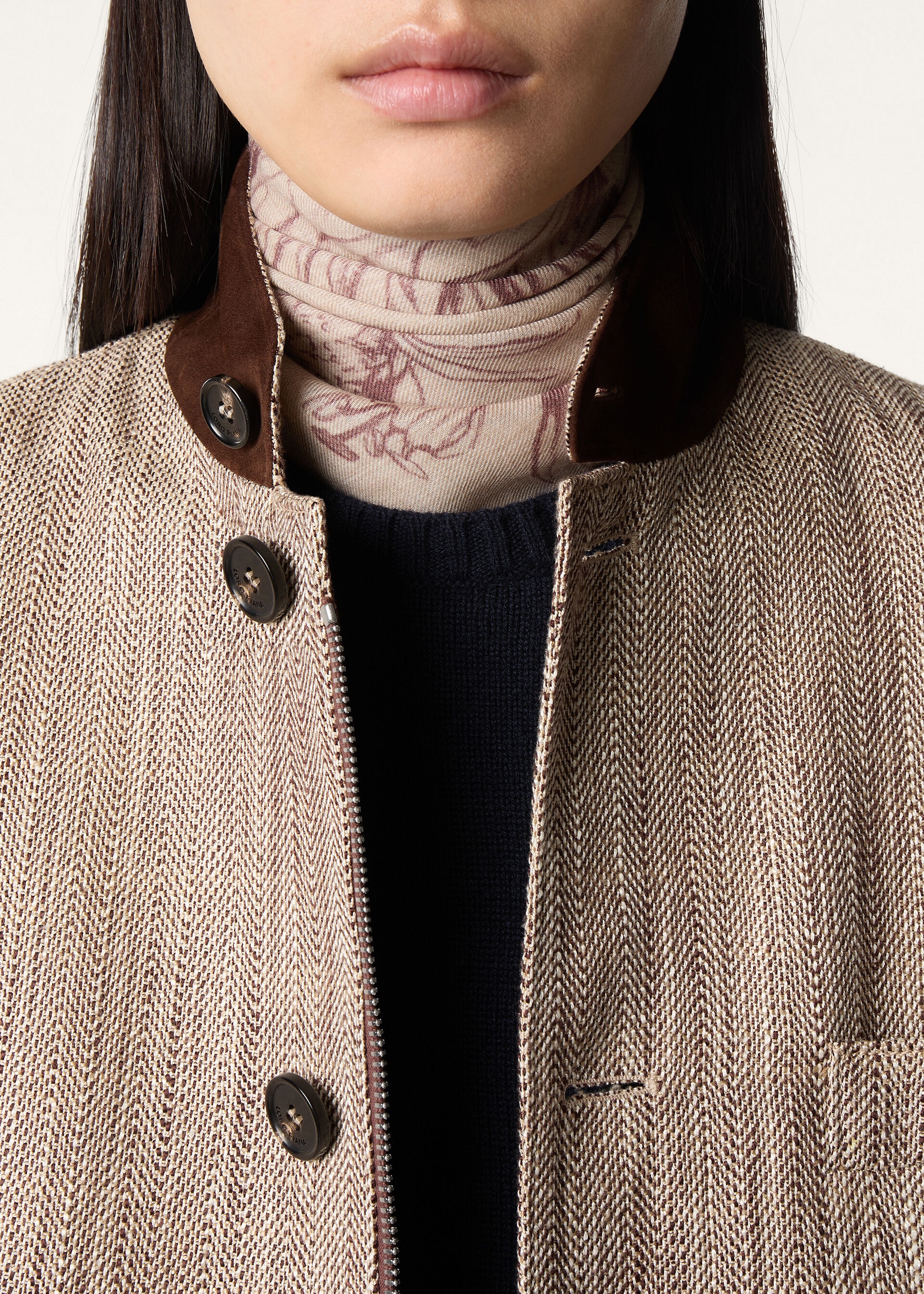 LORO PIANA CARDO FOULARD 90 CASH MELANGE