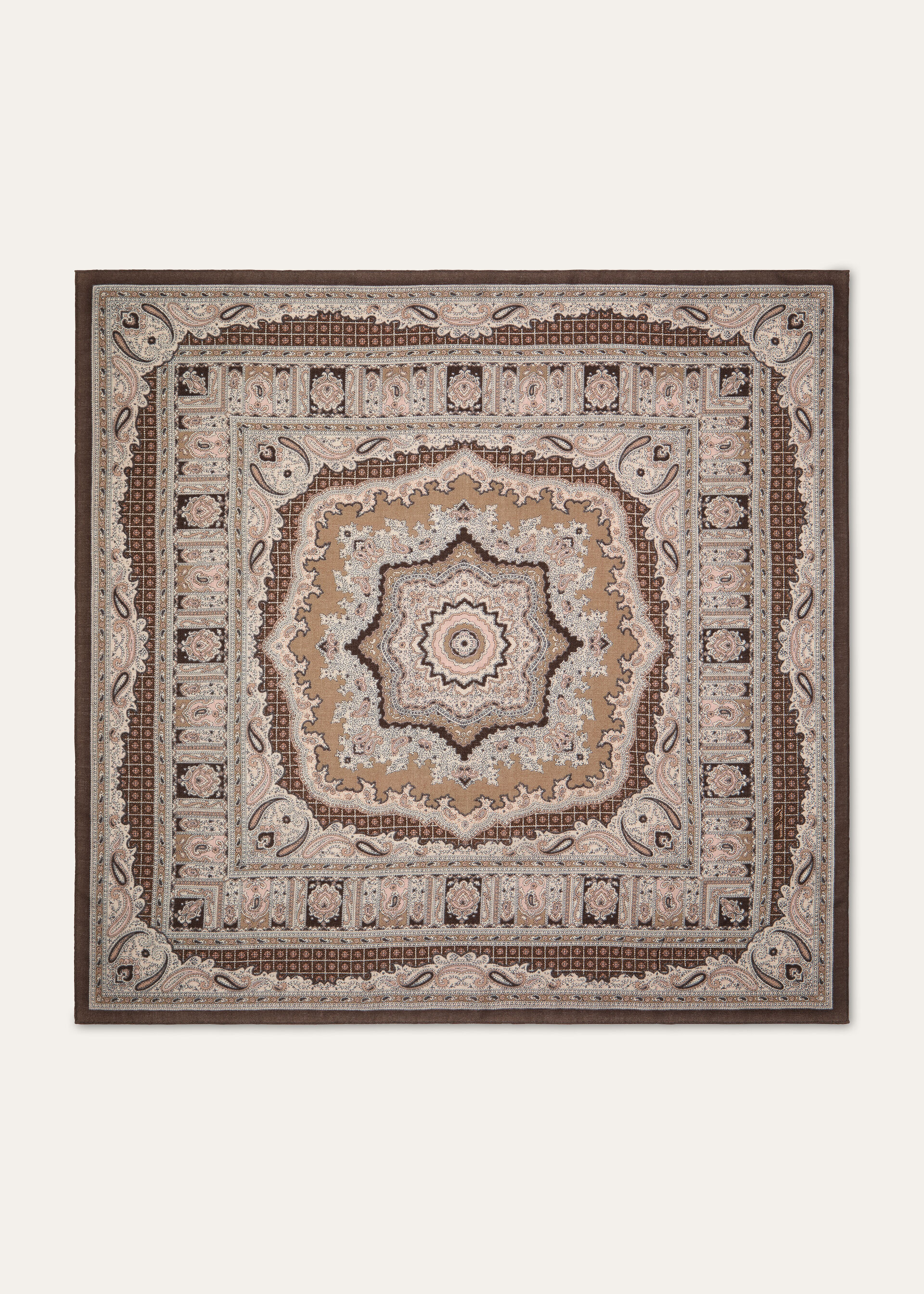 LORO PIANA FLORAL MAJOLICA FOULARD 90 CASH MELANGE