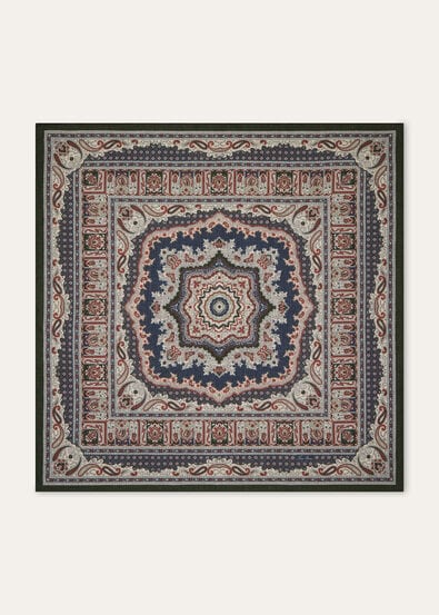 LORO PIANA FLORAL MAJOLICA FOULARD 90 CASH MELANGE