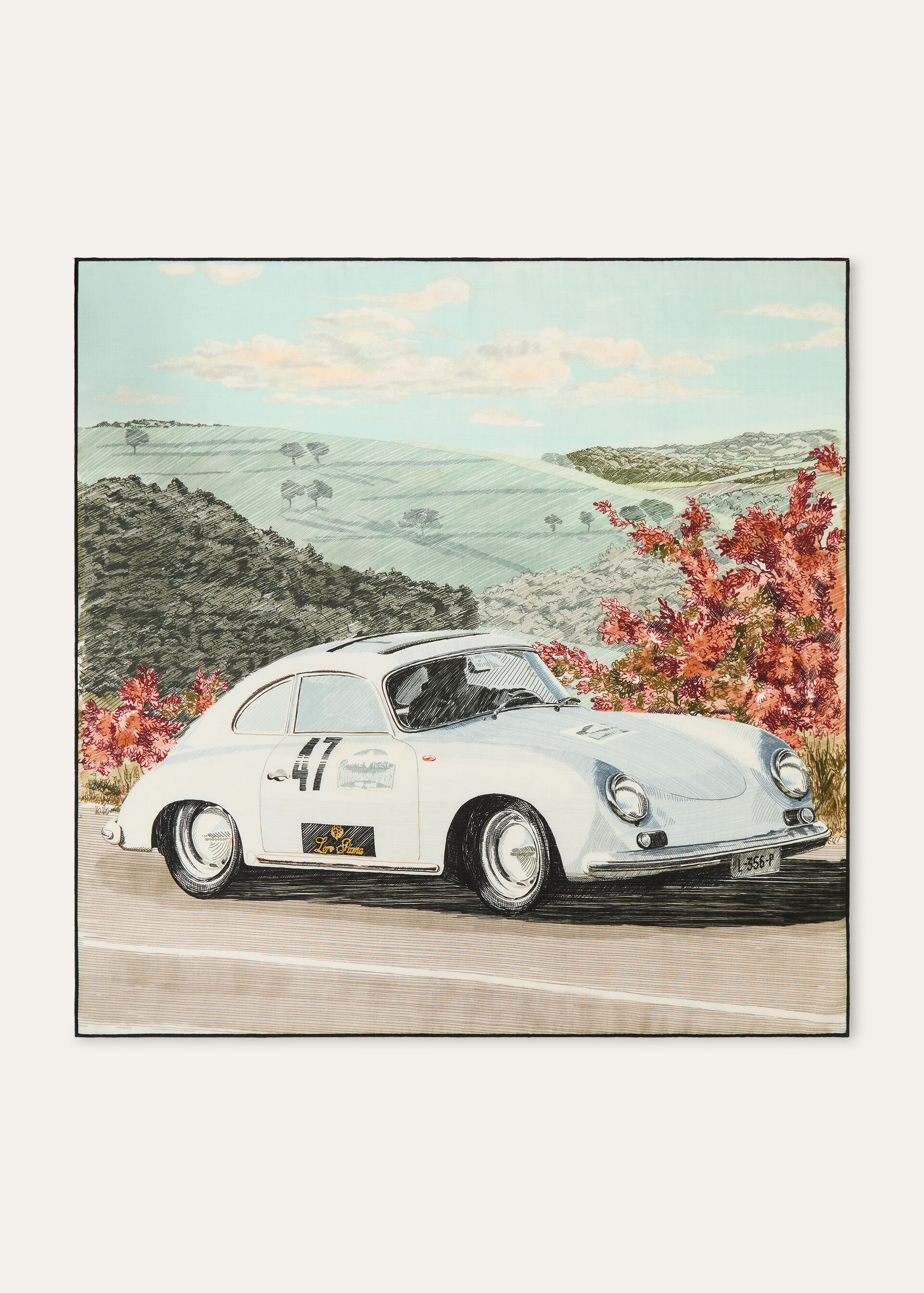 LORO PIANA RACING FOULARD 90 CASH SILK