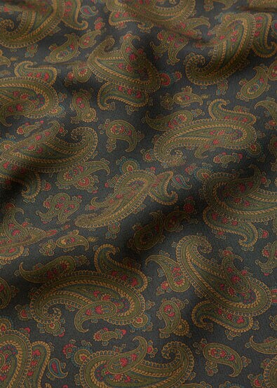 ROYAL PAISLEY FOULARD 60 SILK TWILL OVERDYED