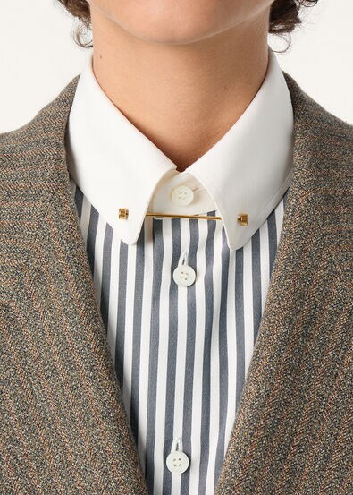 THEA PENNY BAR COLLAR SHIRT TELA SHAPPE STRIPES