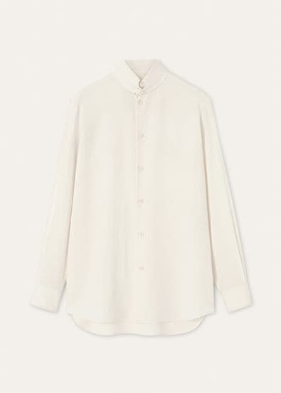 THEA DYLAN COLLAR SHIRT PORCELAIN SILK