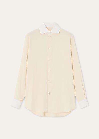THEA CUTAWAY COLLAR SHIRT PORCELAIN SILK