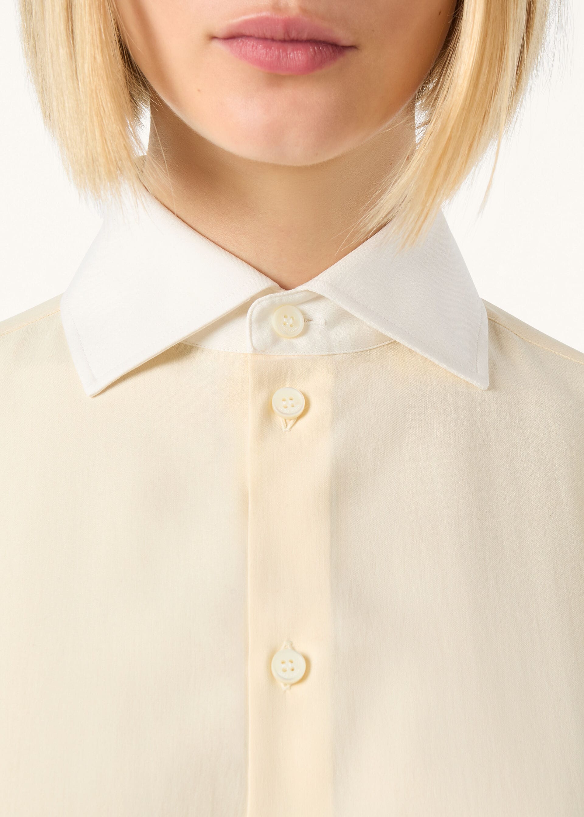 THEA CUTAWAY COLLAR SHIRT PORCELAIN SILK