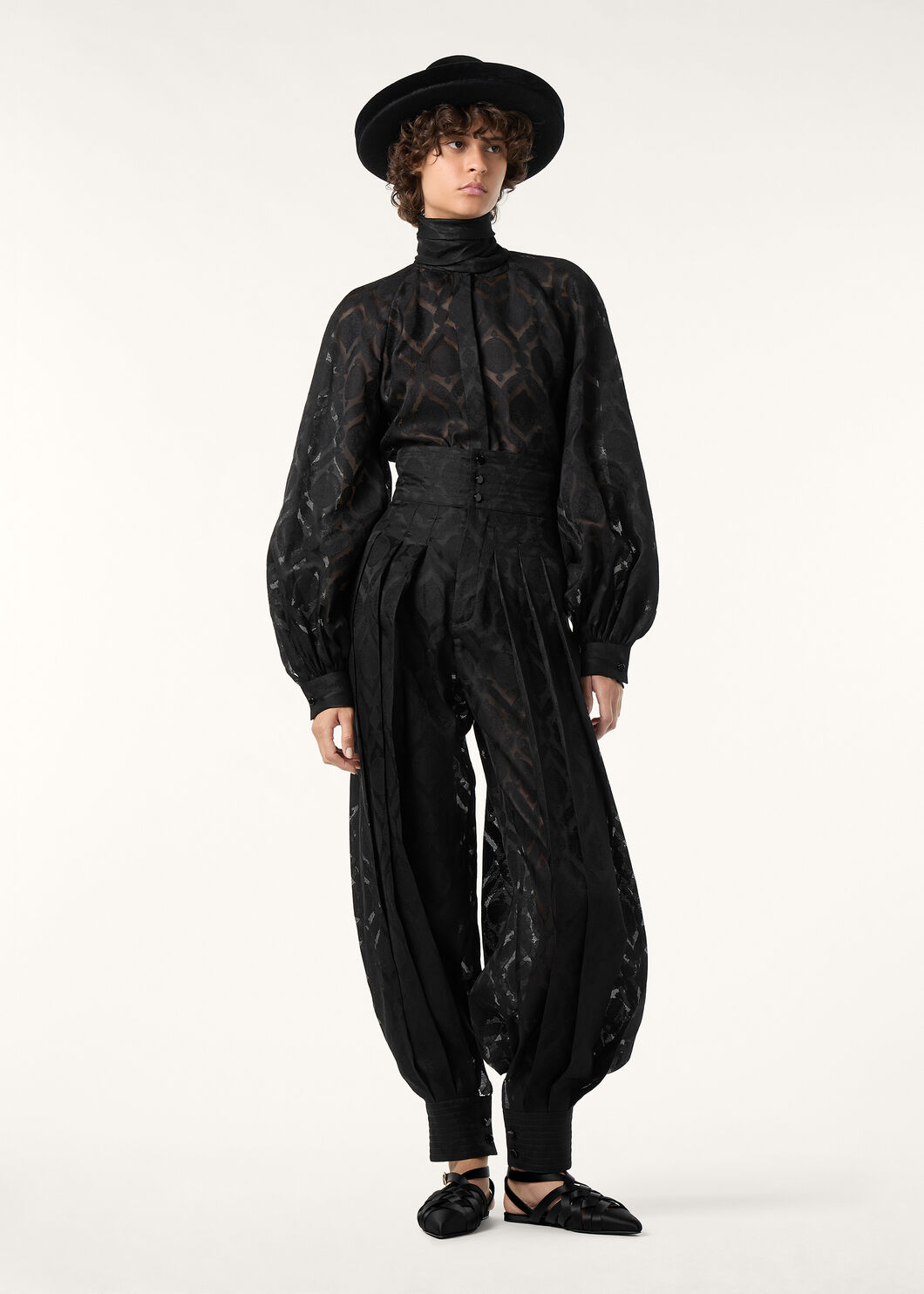 THEODORE TROUSERS GARZA JACQUARD SILK