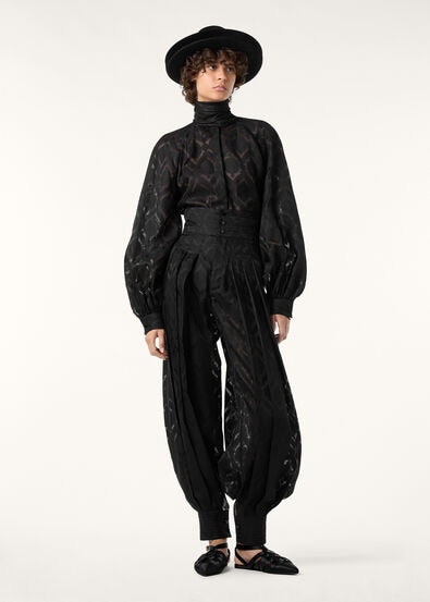 THEODORE TROUSERS GARZA JACQUARD SILK