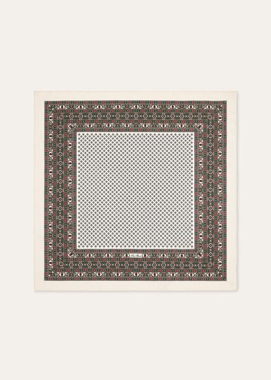LORO PIANA CHACO BORDER FOULARD 60 SILK TWILL