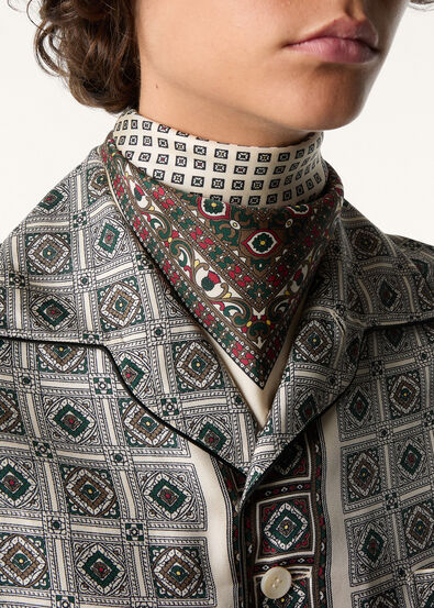 LORO PIANA CHACO BORDER FOULARD 60 SILK TWILL