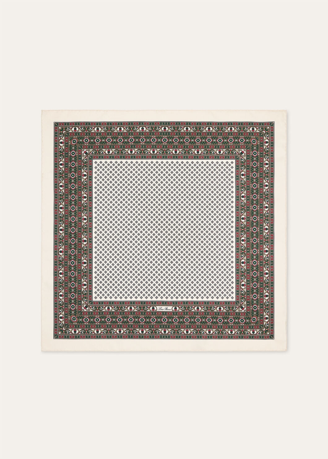 LORO PIANA CHACO BORDER FOULARD 60 SILK TWILL