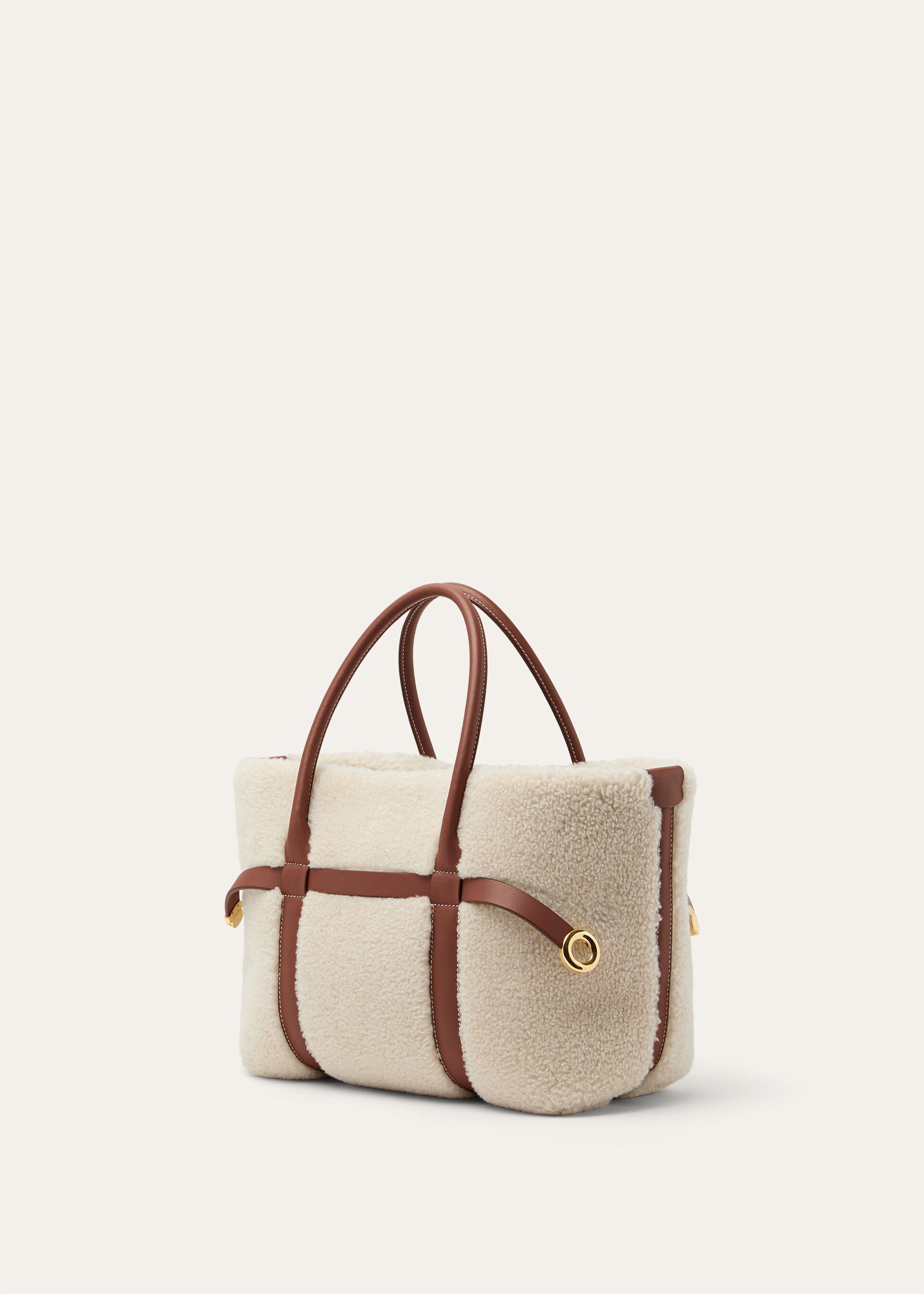 GHIERA SHOPPER SMALL CASHFUR/RNDD LTHR