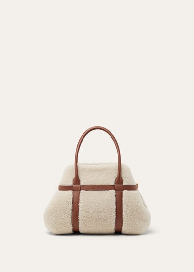 GHIERA SHOPPER SMALL CASHFUR/RNDD LTHR