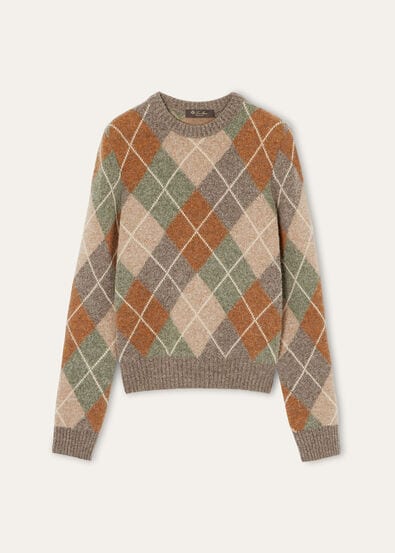 DRUMOAK ARGYLE CREWNECK SWEATER WOOL GG 12