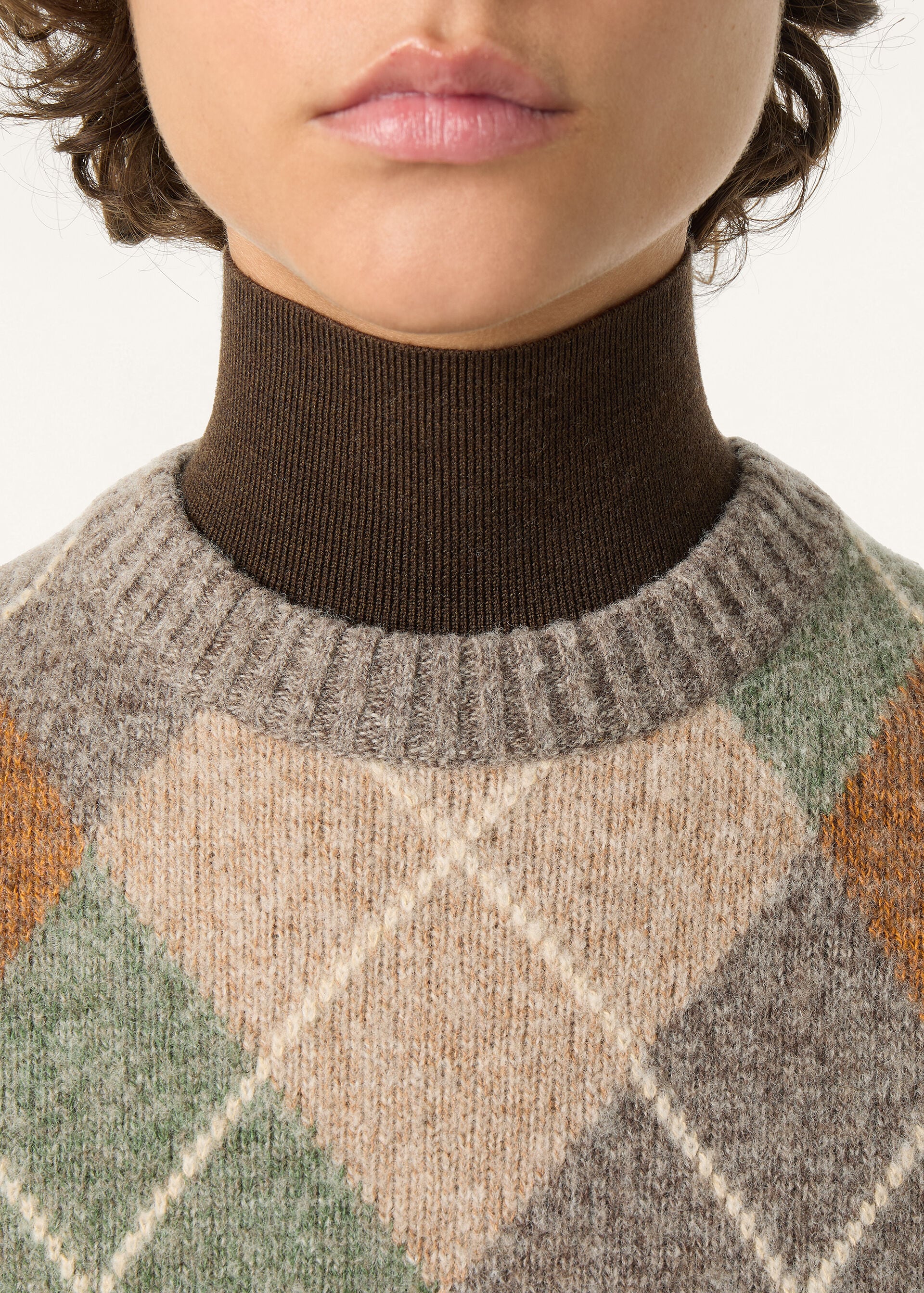 DRUMOAK ARGYLE CREWNECK SWEATER WOOL GG 12