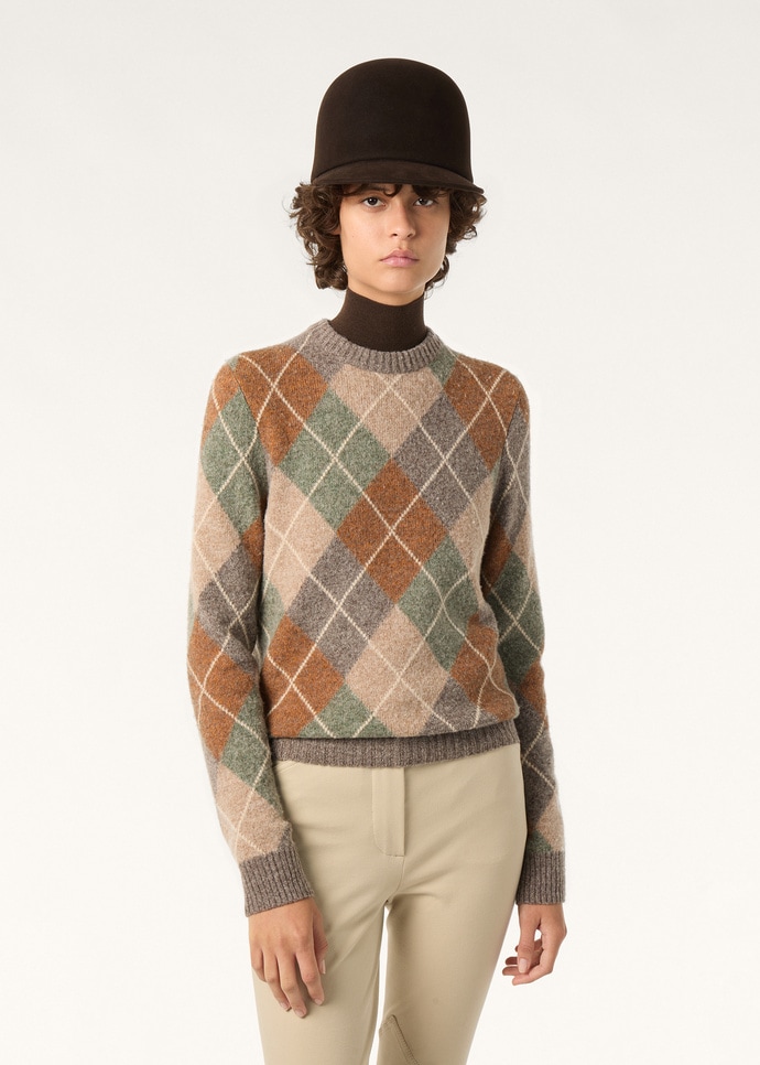 DRUMOAK ARGYLE CREWNECK SWEATER WOOL GG 12_FAQ0819_F7KS_3