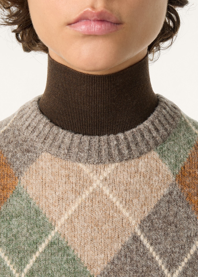 DRUMOAK ARGYLE CREWNECK SWEATER WOOL GG 12_FAQ0819_F7KS_2