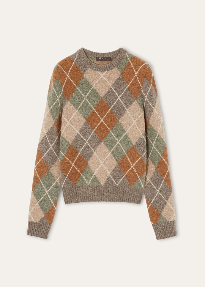 DRUMOAK ARGYLE CREWNECK SWEATER WOOL GG 12_FAQ0819_F7KS_5