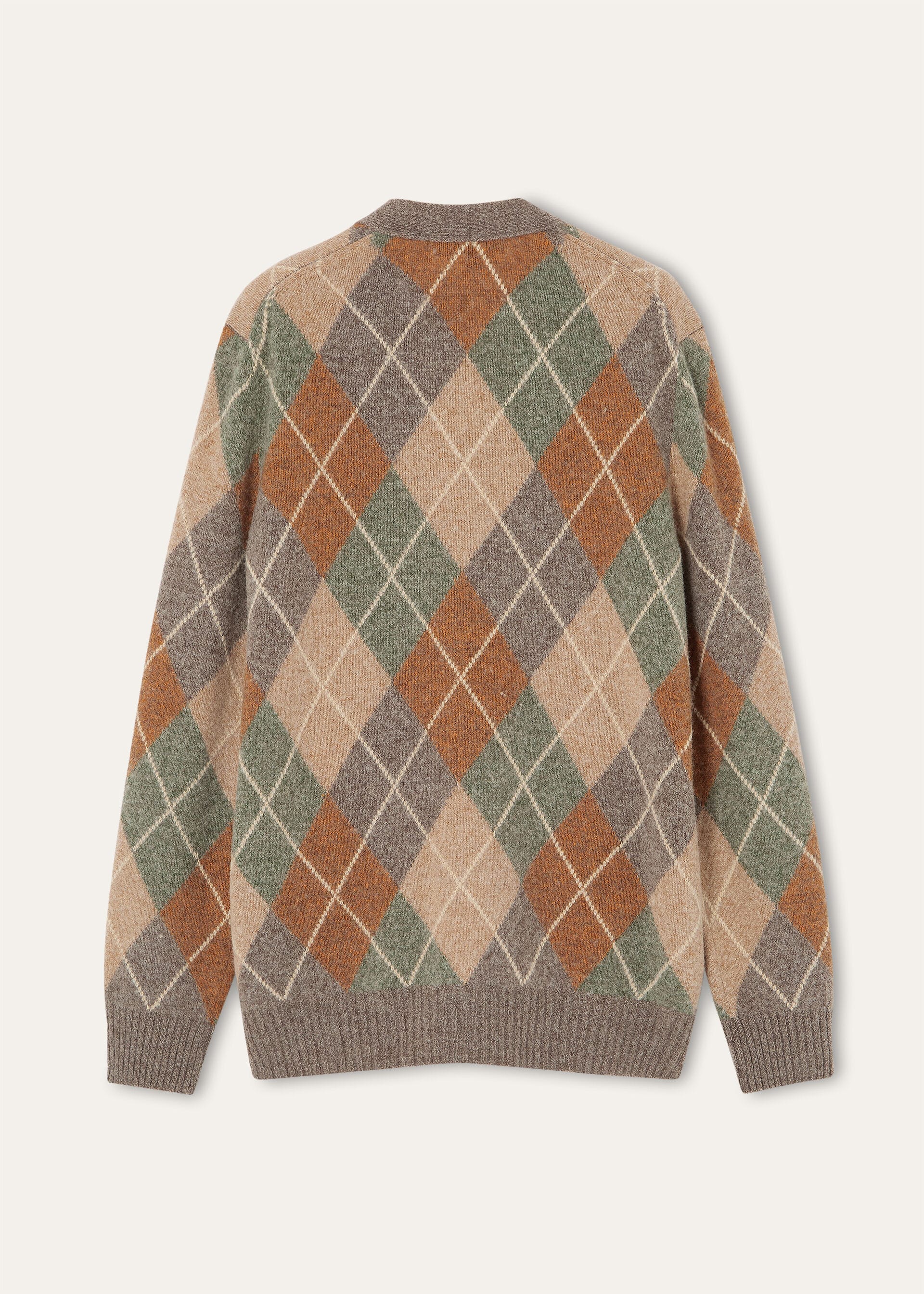 DRUMOAK ARGYLE CARDIGAN SWEATER WOOL GG 12