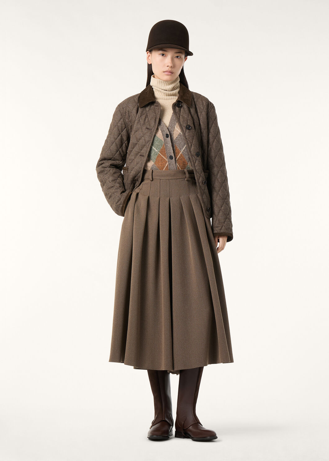 DRUMOAK ARGYLE CARDIGAN SWEATER WOOL GG 12