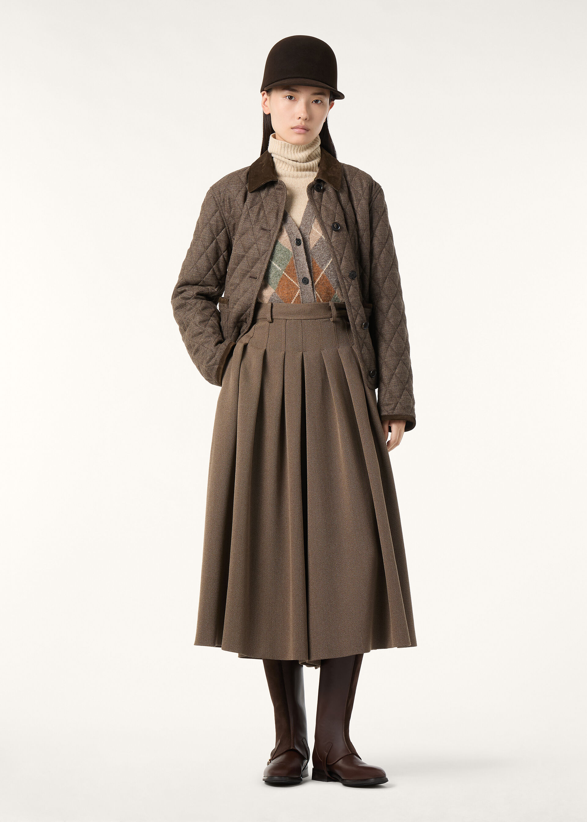 DRUMOAK ARGYLE CARDIGAN SWEATER WOOL GG 12