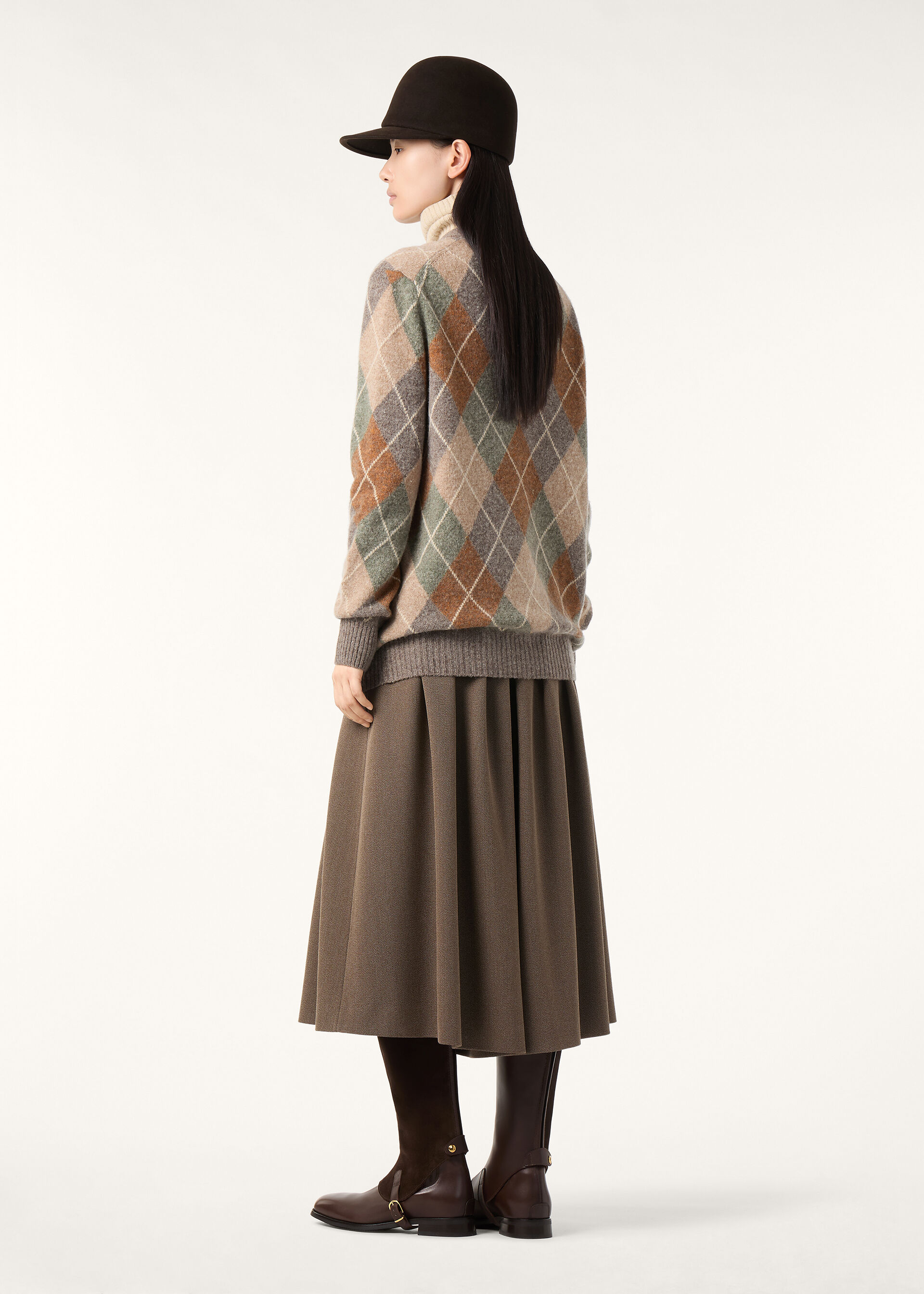 DRUMOAK ARGYLE CARDIGAN SWEATER WOOL GG 12