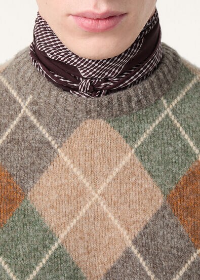 DRUMOAK ARGYLE CREWNECK SWEATER WOOL GG 12