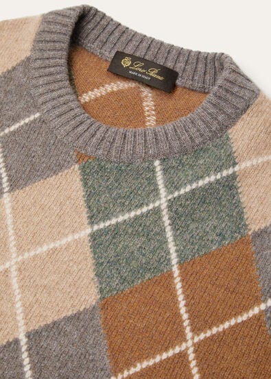 DRUMOAK ARGYLE CREWNECK SWEATER WOOL GG 12