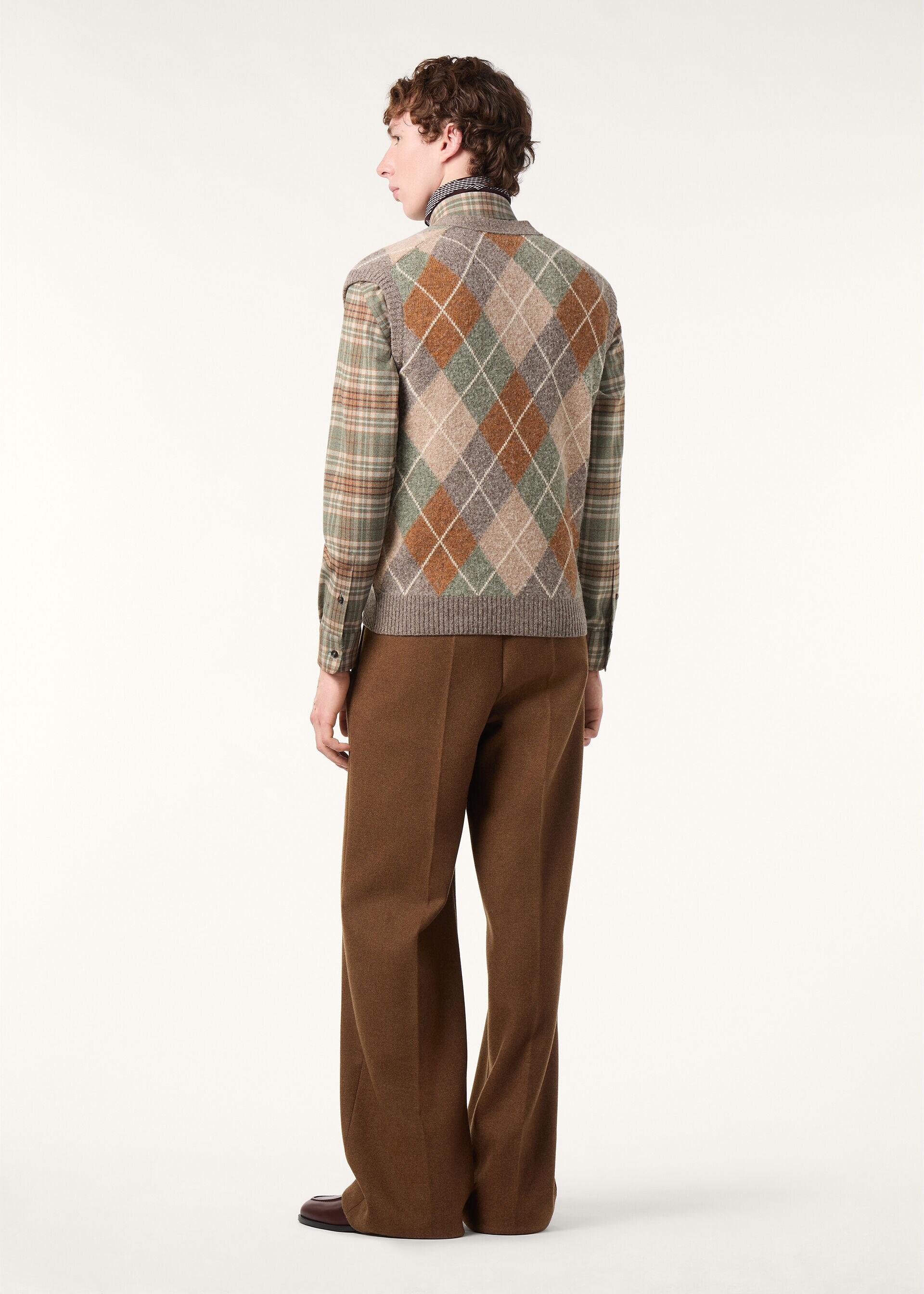 DRUMOAK ARGYLE VEST SWEATER WOOL GG 12