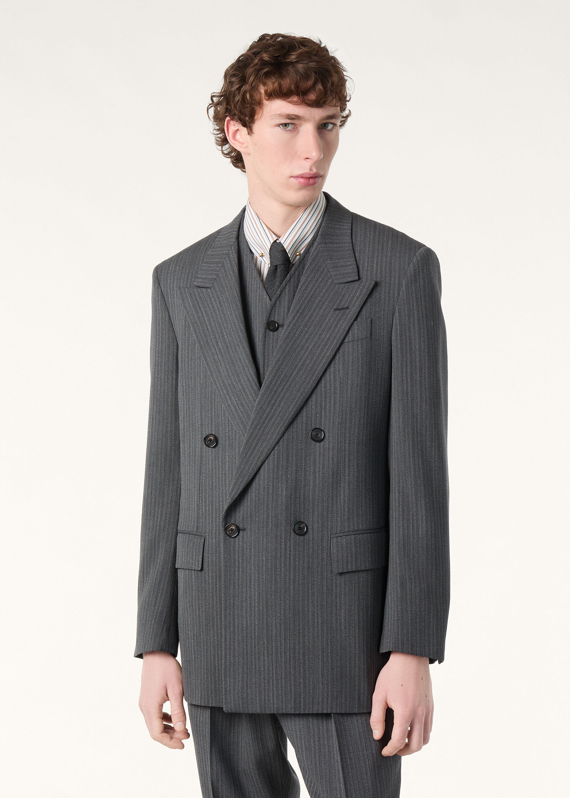 ALISTAIRE PEAK DB JACKET TEXTURED WOOL MOULINE'