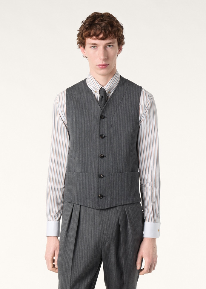 DRAYTON VEST MF TEXTURED WOOL MOULINE'_FAQ0874_M0WX_3