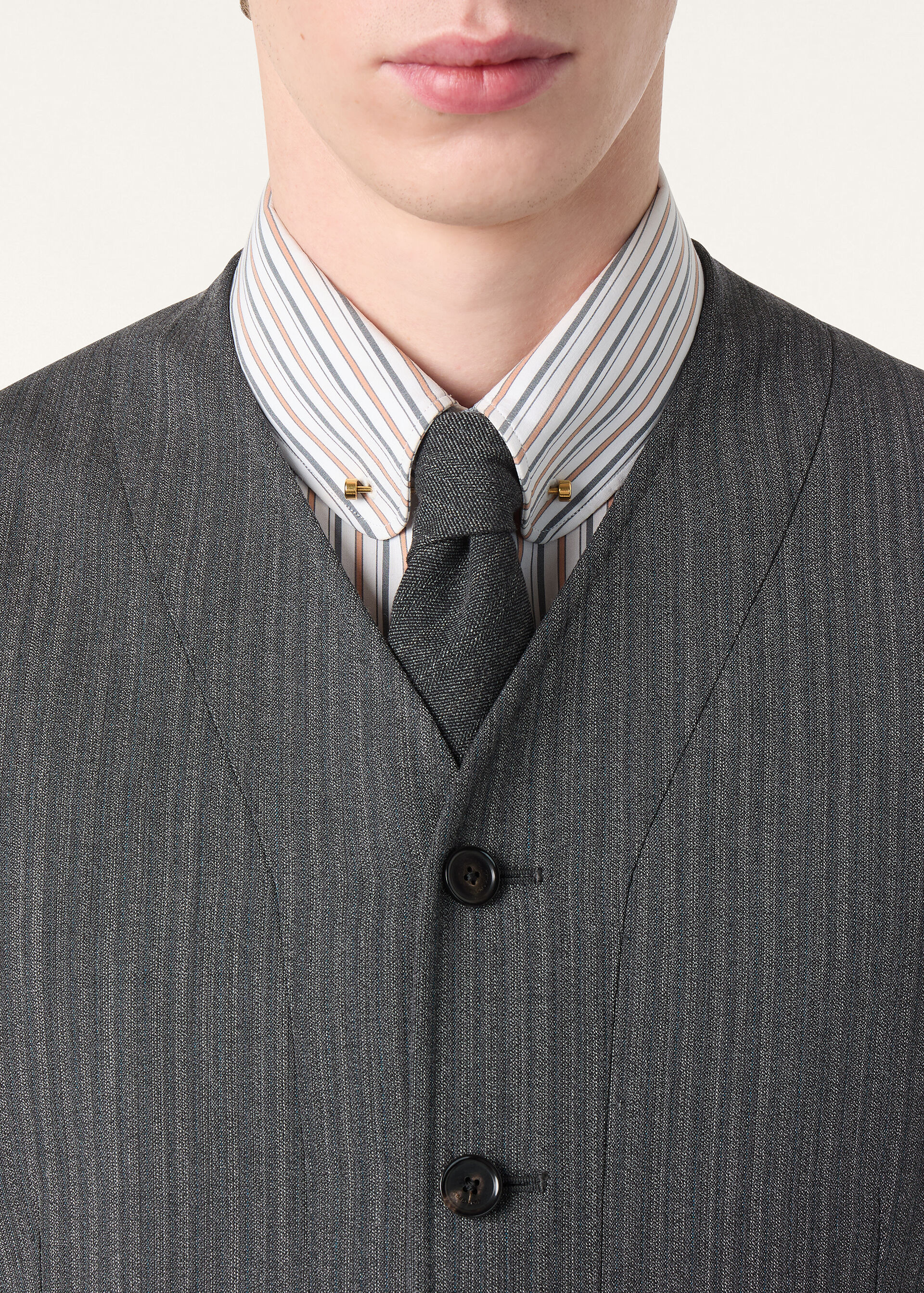 DRAYTON VEST MF TEXTURED WOOL MOULINE'