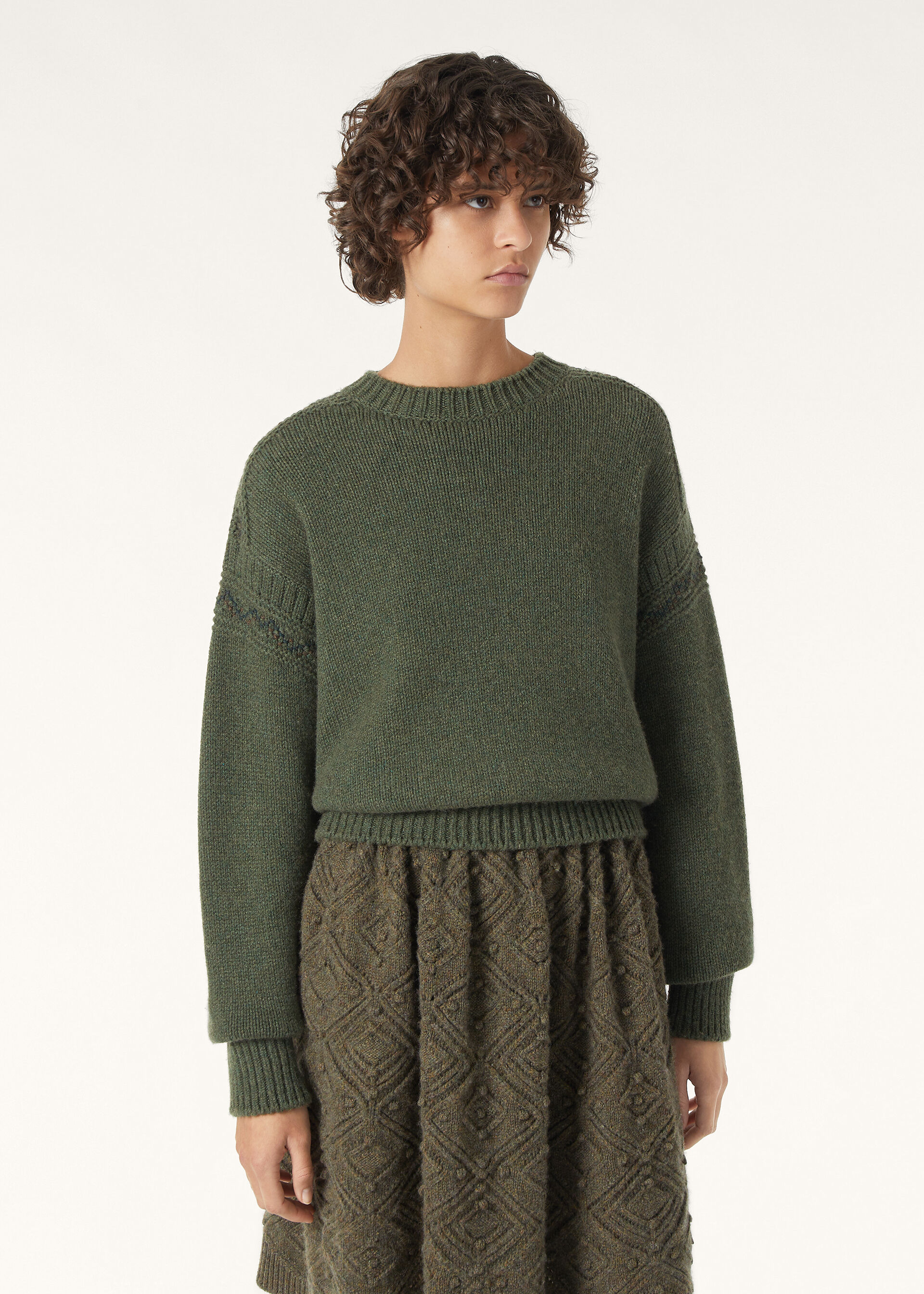 CAREZZA EMBR CREWNECK MULTICOLOR CROSS STITCH GG 3