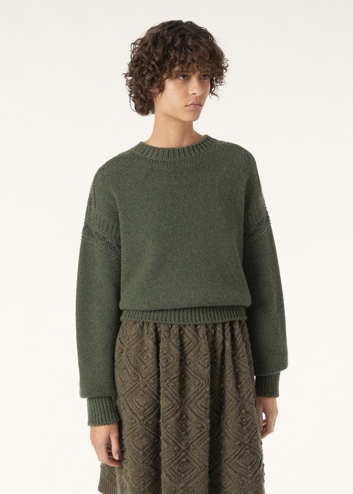 CAREZZA EMBR CREWNECK MULTICOLOR CROSS STITCH GG 3_FAQ0966_51C2_3