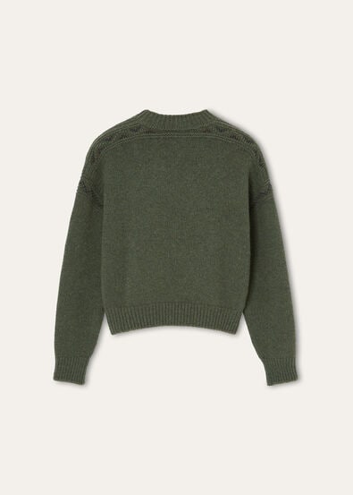 CAREZZA EMBR CREWNECK MULTICOLOR CROSS STITCH GG 3