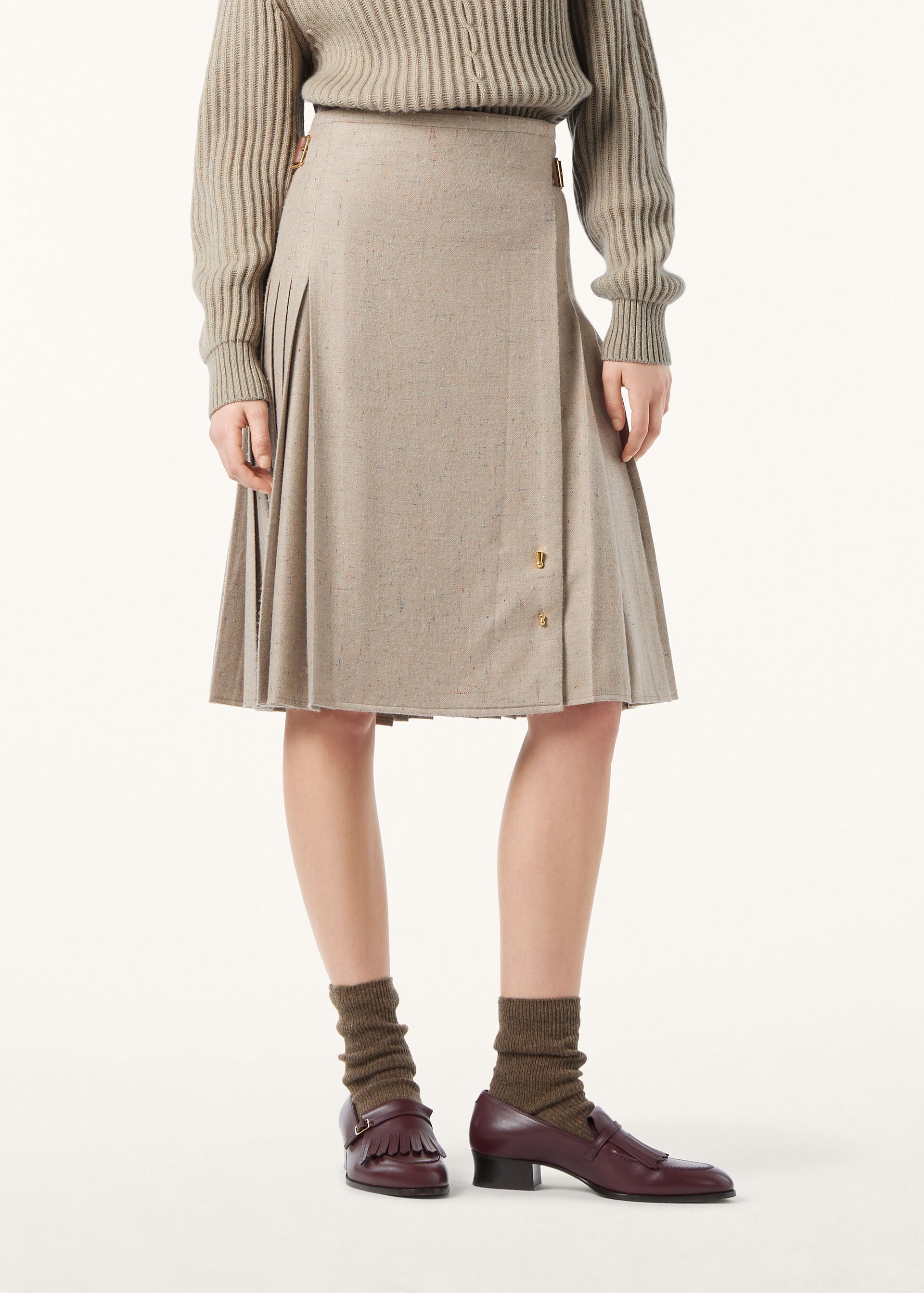 MILDA SKIRT BOTTONATO FLANNEL CASH