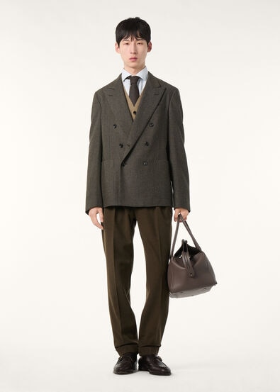 MILANO PEAK DB SHIRT JACKET WOOL MOULINE'