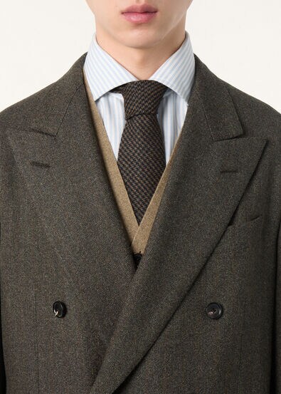 MILANO PEAK DB SHIRT JACKET WOOL MOULINE'