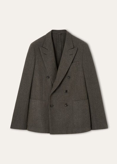 MILANO PEAK DB SHIRT JACKET WOOL MOULINE'