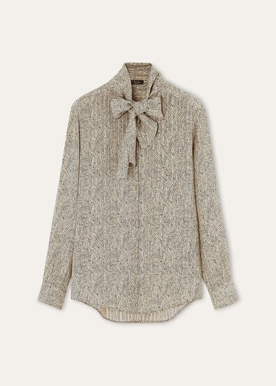 ANGELA SHIRT GOLDEN STONES SILK LAME'