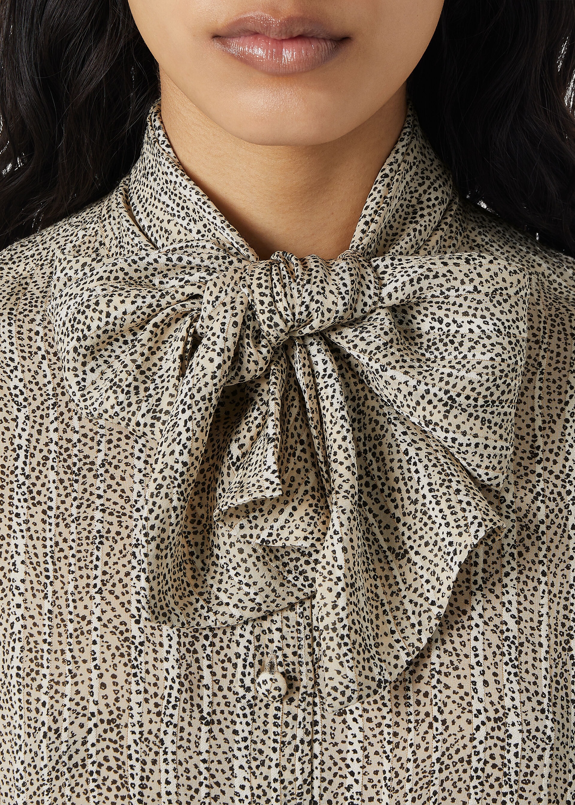 ANGELA SHIRT GOLDEN STONES SILK LAME'