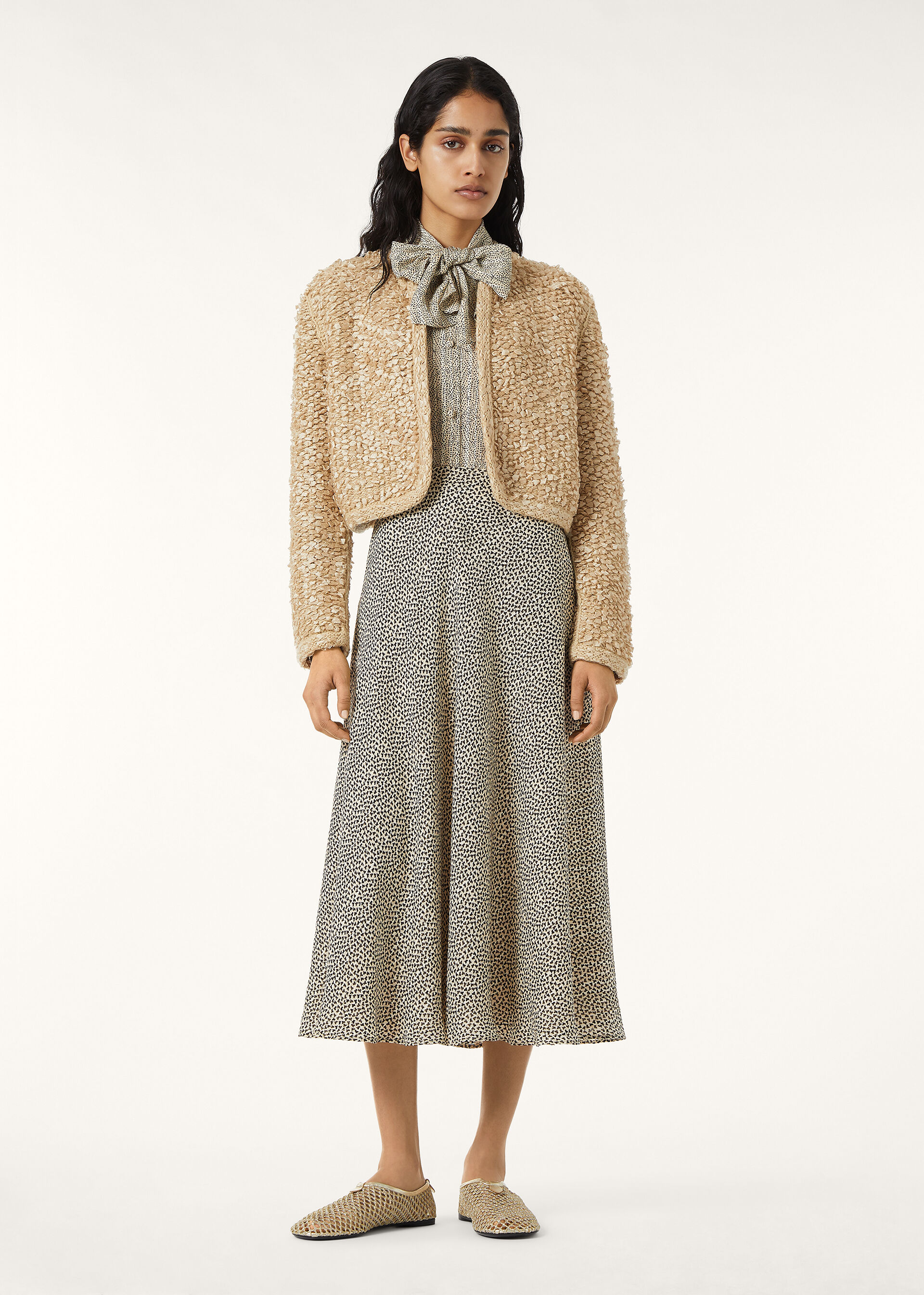 ANGELA SHIRT GOLDEN STONES SILK LAME'