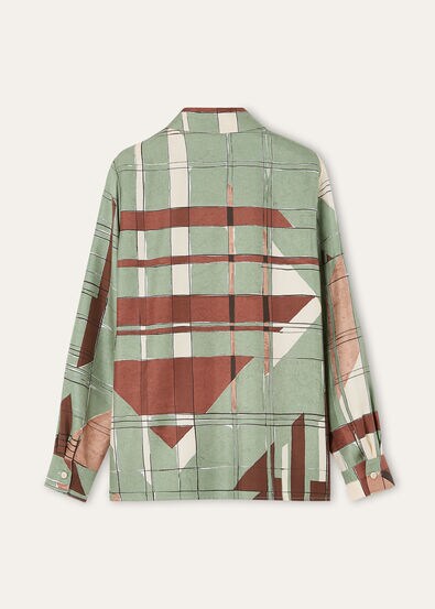 CLARISSA SHIRT CLAN COLLAGE SILK TWILL