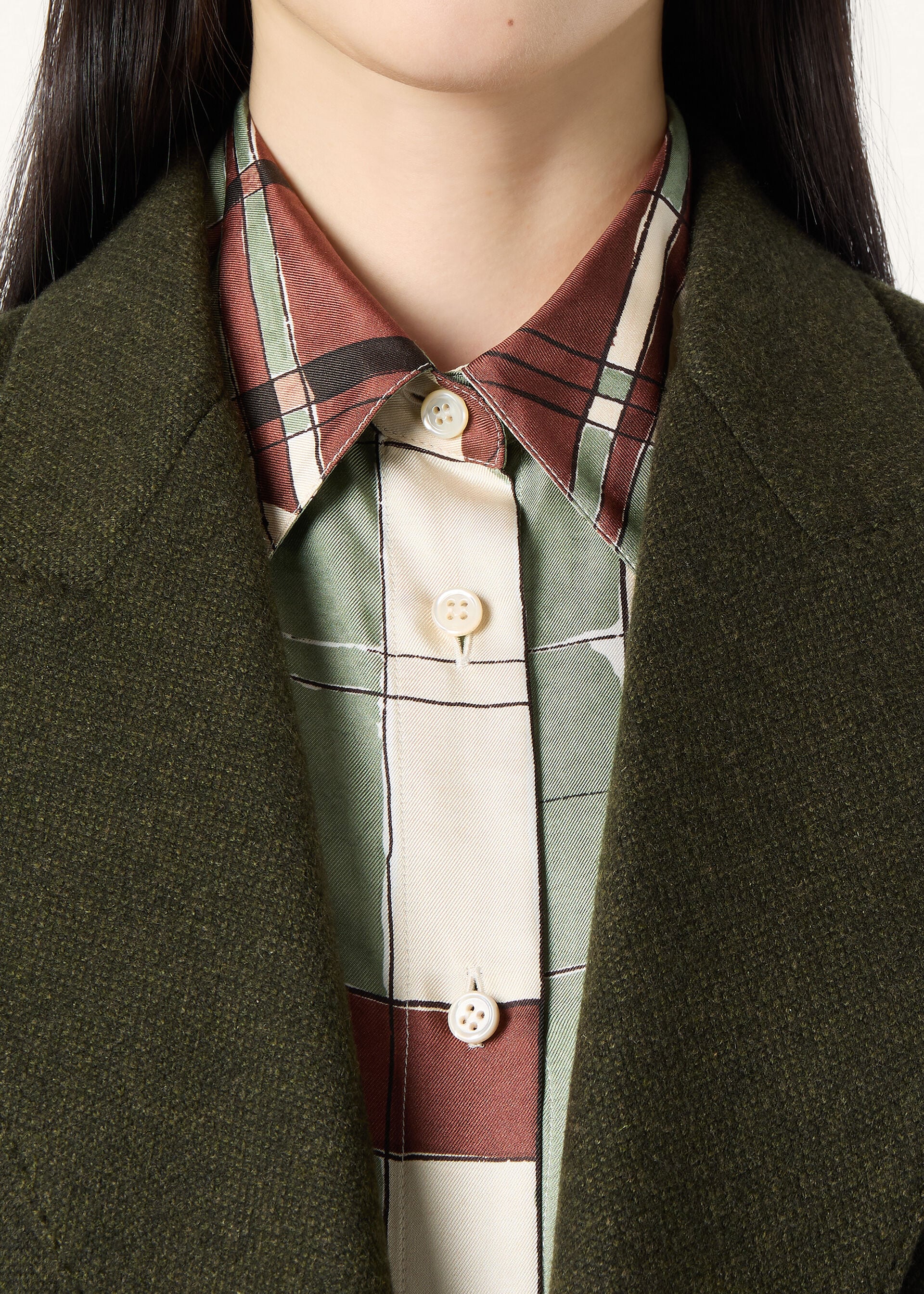 CLARISSA SHIRT CLAN COLLAGE SILK TWILL