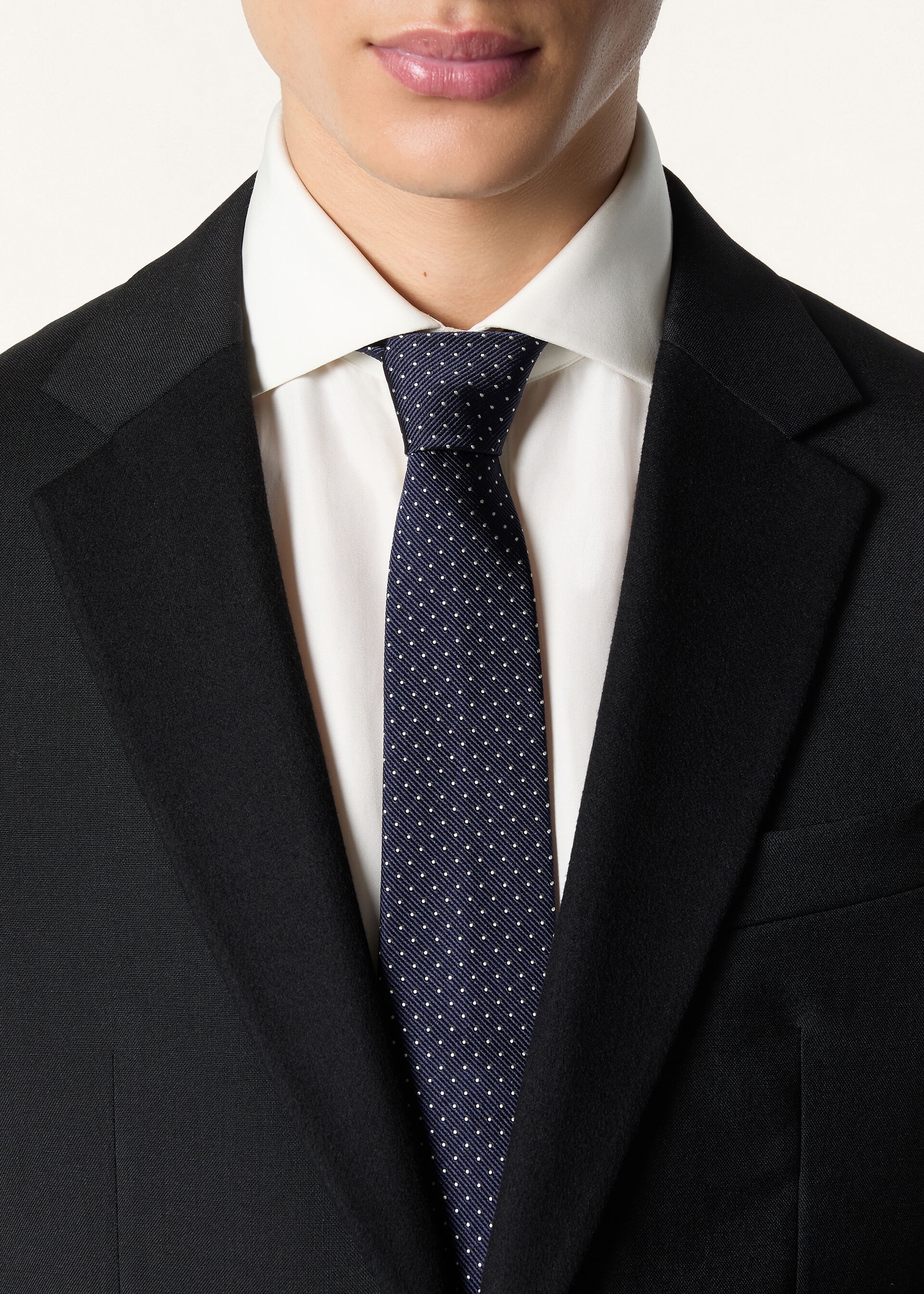 YALE TIE 8 MICRO POIS SILK